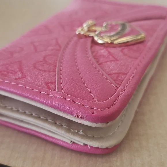Juicy Couture Pink Heart Charm Wallet Small Cards And Money Organazer Logo Case - Picture 4 of 13